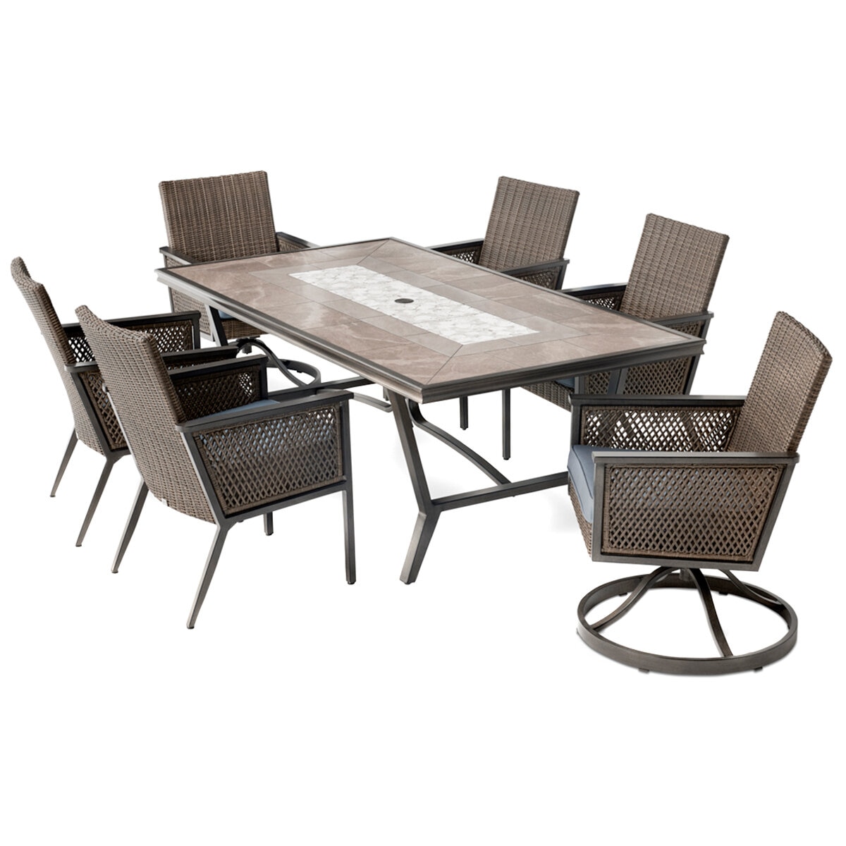 Agio Summerton 7 Piece Woven Dining Set