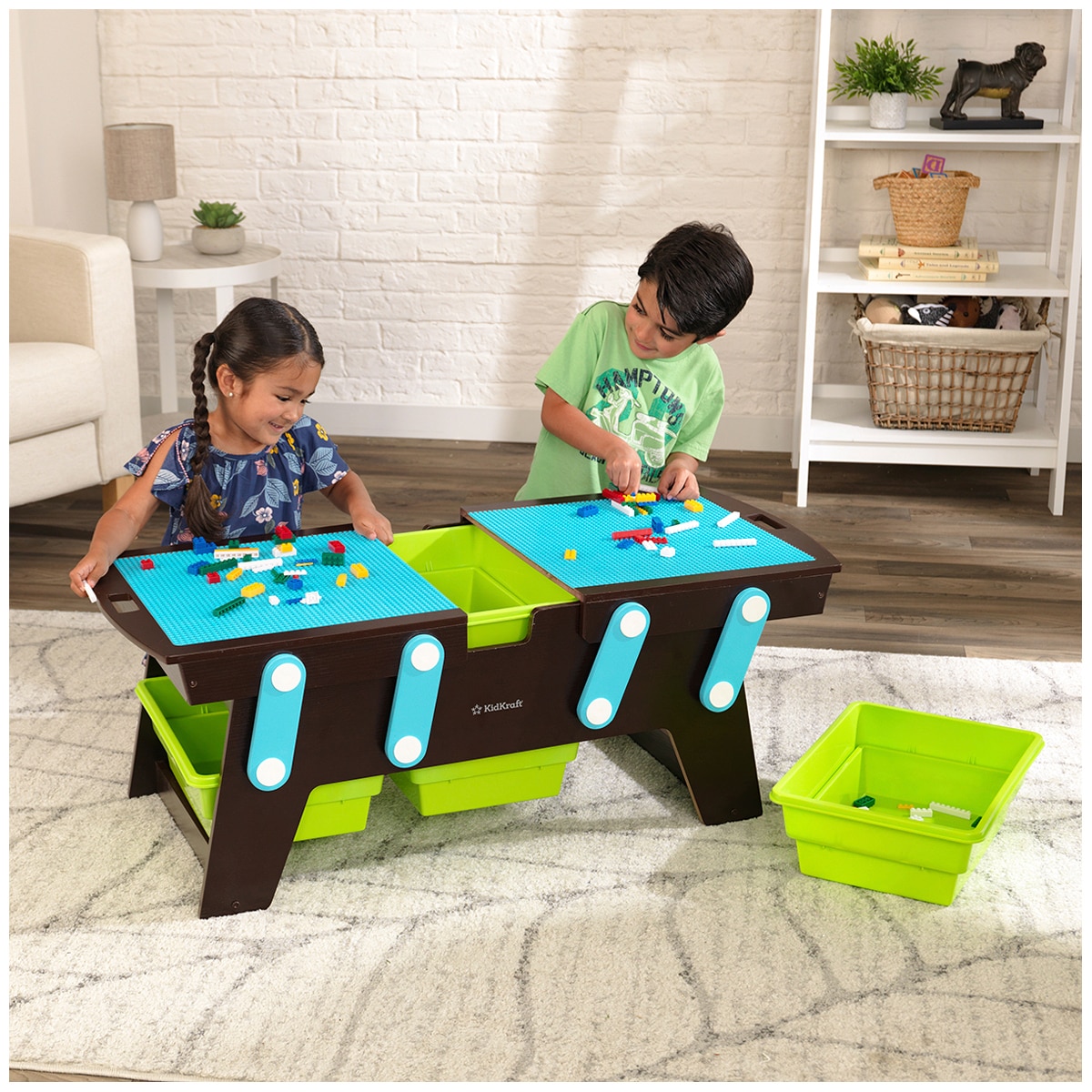 Building Bricks Play N Store Table - Espresso