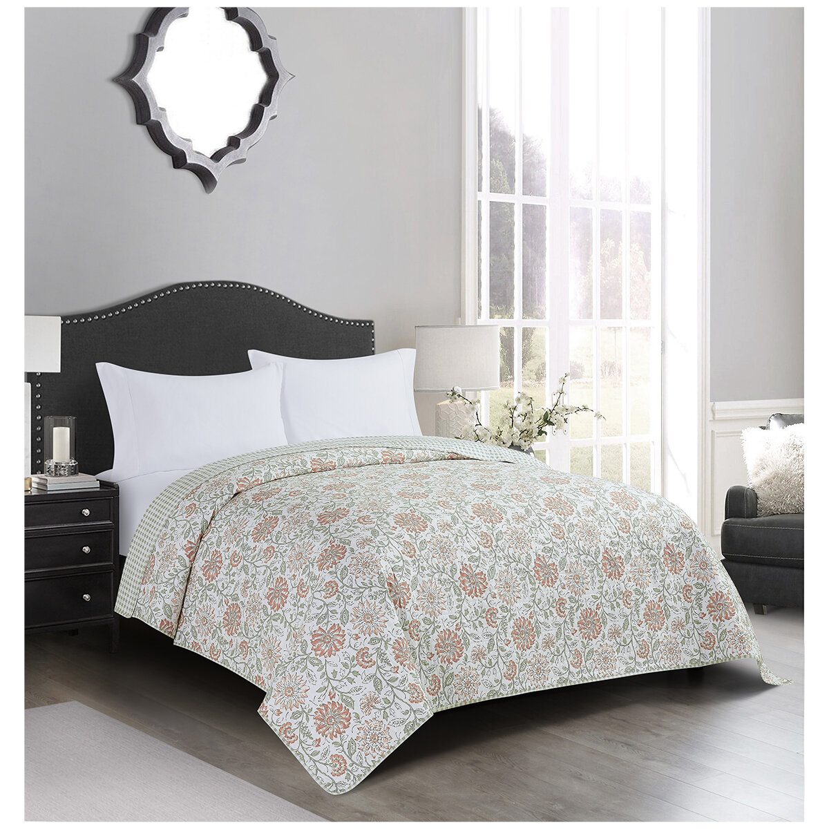 Fraiche Maison Microfiber Quilt Queen Genevieve Floral