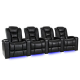 Valencia Theater Seating Venice 4 Seater Recliner Black