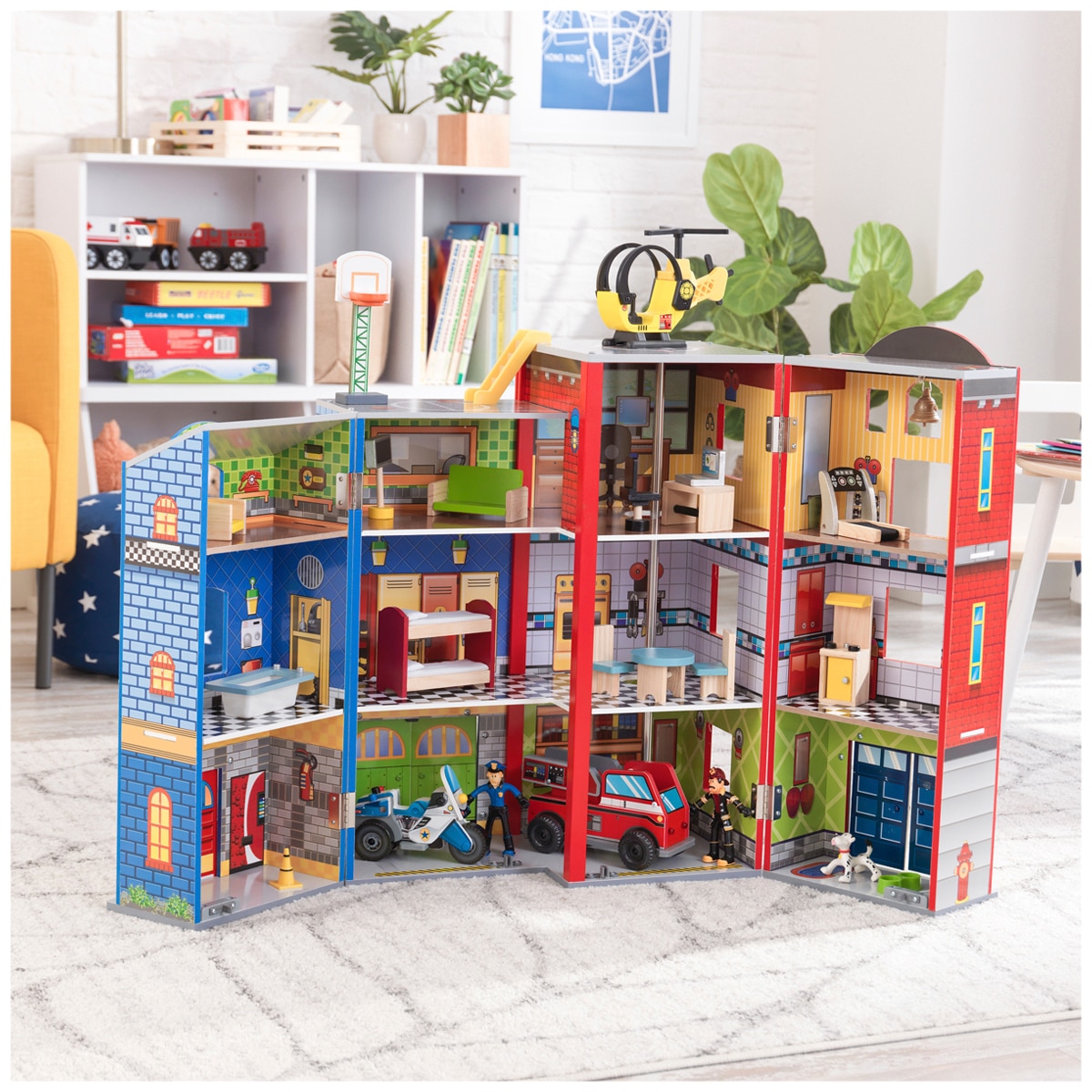 kidkraft police and fire station playset costco