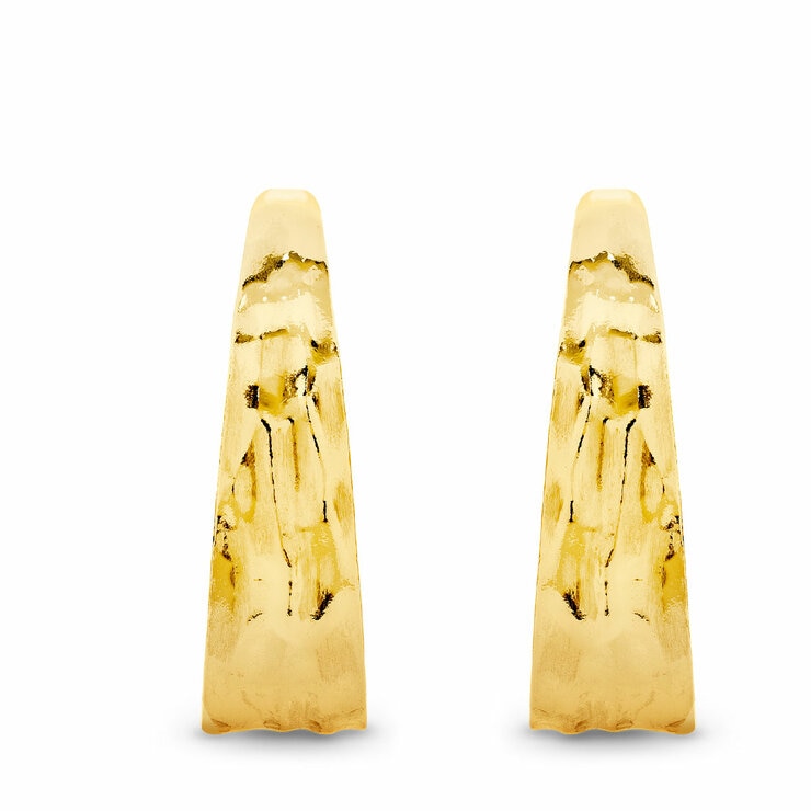 24KT Yellow Gold Textured Half Hoop Earrings 24KT Yellow Gold Textured Half Hoop Earrings