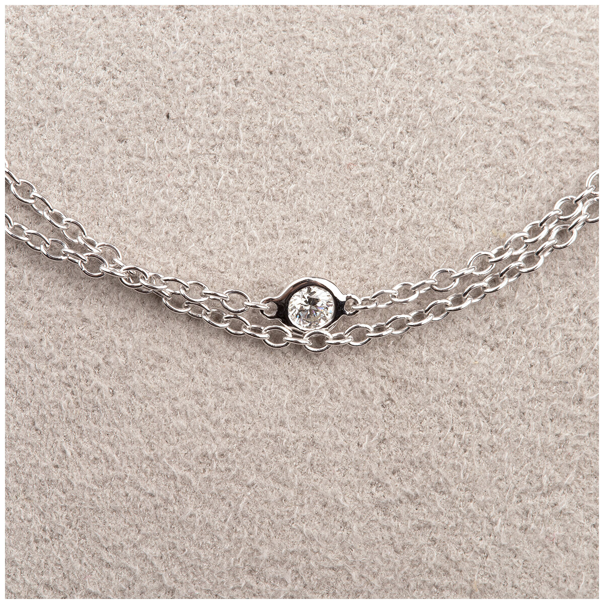 18KT White Gold 1.38ctw Diamond Two Strand Necklace