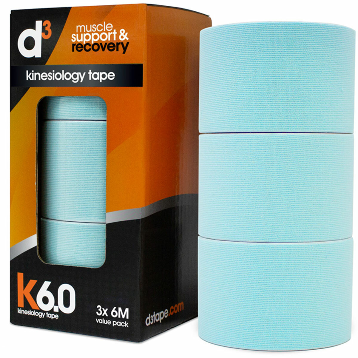 d3 K6.0 Kinesiology Tape 50mm x 6M x 3 Tapes d3 K6.0 Kinesiology Tape 50mm x 6M x 3 Tapes