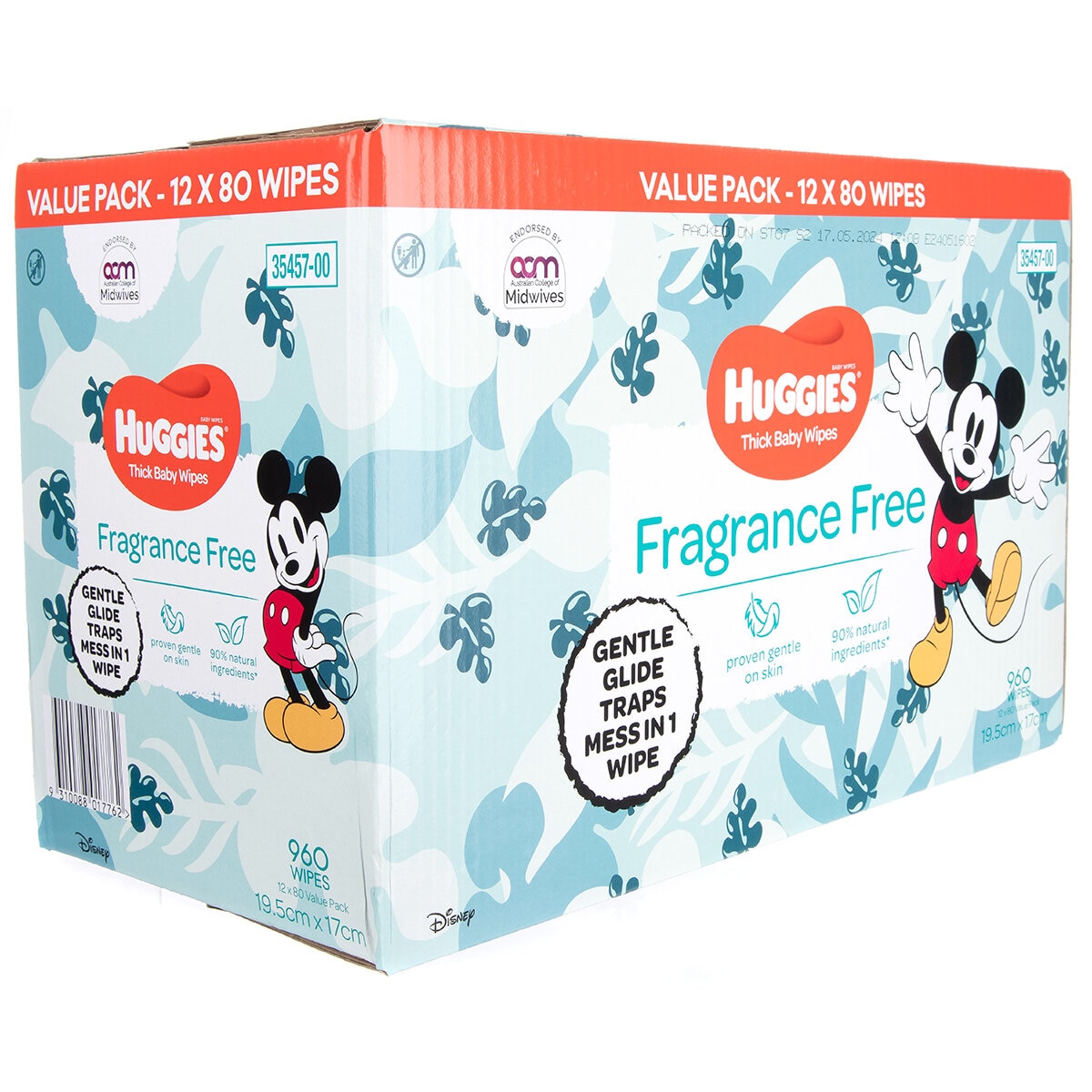 Huggies Fragrance Free Baby Wipes 80 x 24