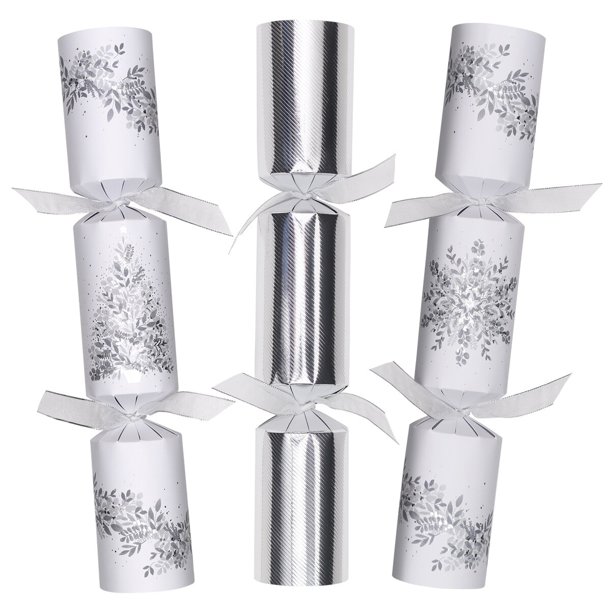 Tom Smith 8 Luxury Christmas Crackers Silver