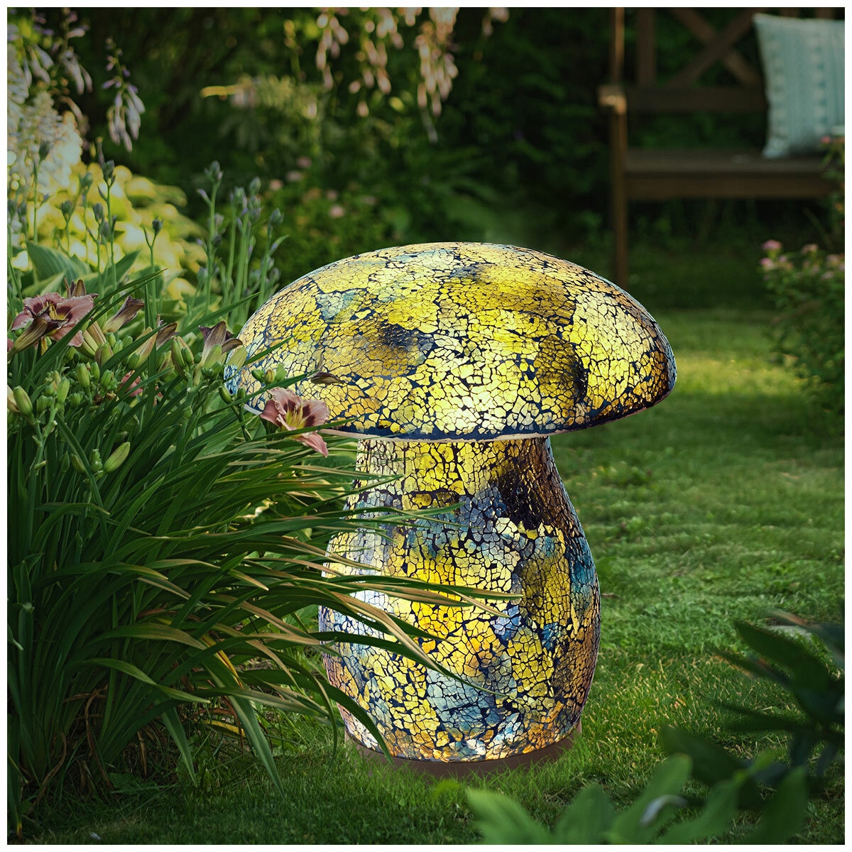 AURORA Lighting Mosaic Solar Mushroom Light 1 pack AURORA Lighting Mosaic Solar Mushroom Light 1 pack