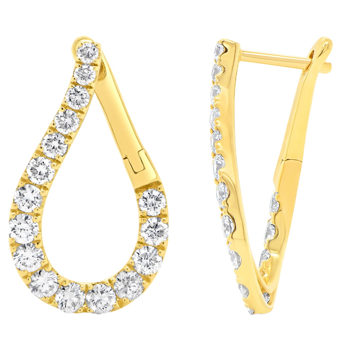 18KT Yellow Gold 1.38ctw Round Diamond Earrings/