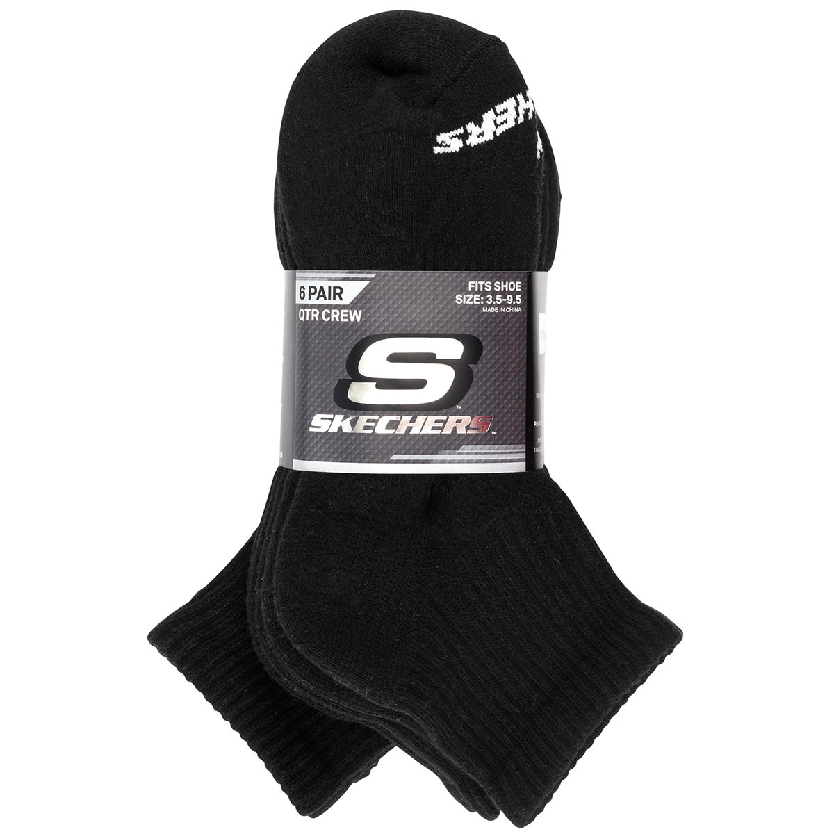 Skechers Kids' Sock 6pk Black | Costco 