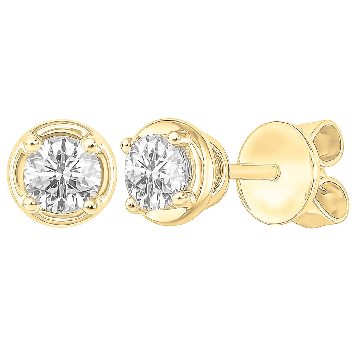 18KT Yellow Gold 0.45ctw Diamond Earrings