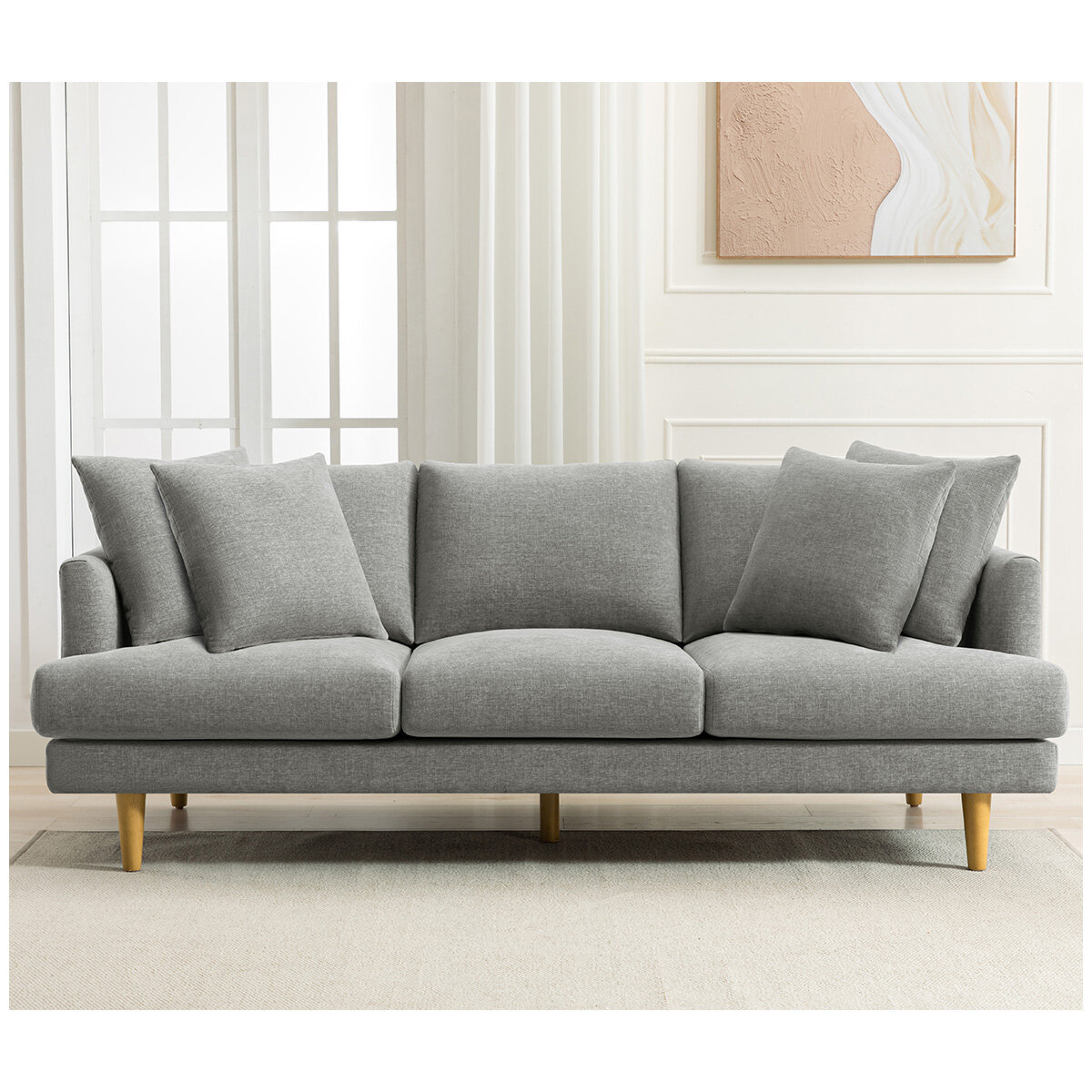 Crown Fabric Sofa Light Grey