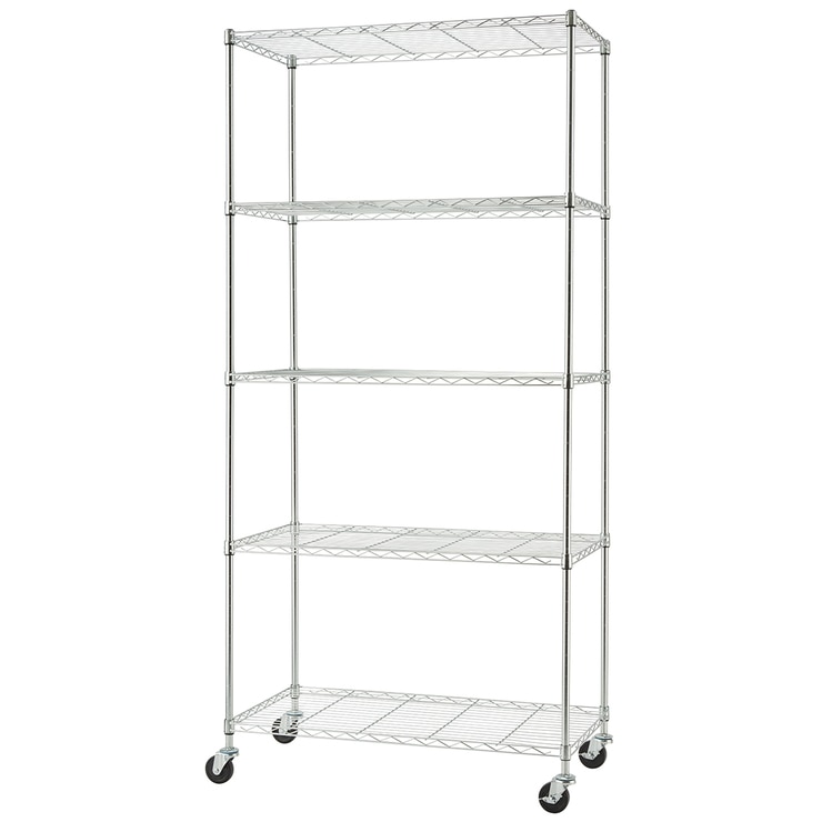 TRINITY Basics 5 Tier Shelving Rack Chrome | Costco Australia