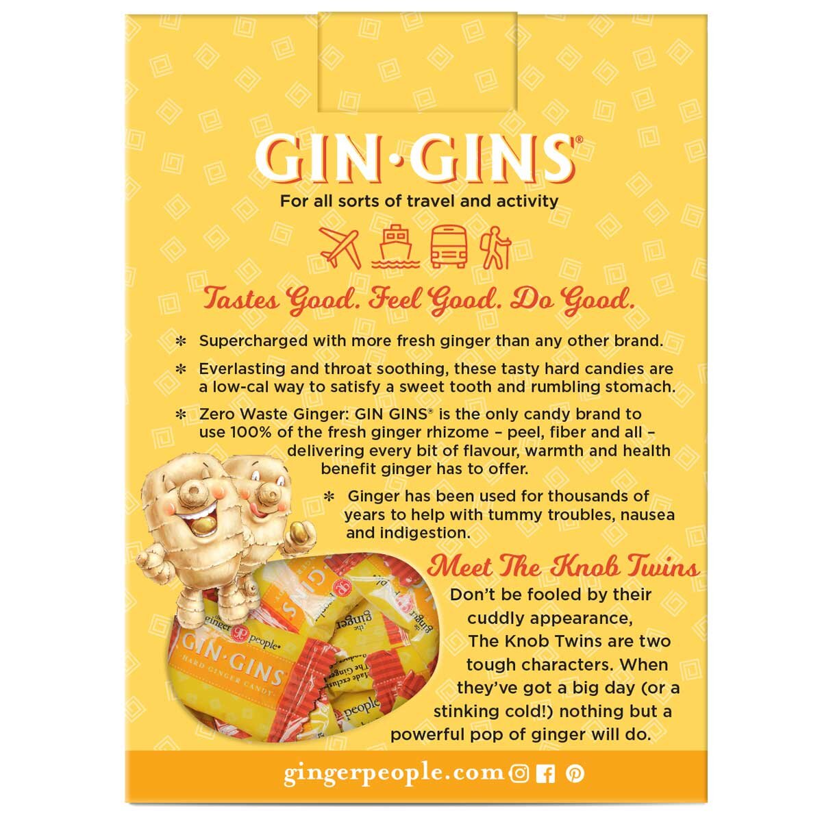 Gin Gins Double Strength Hard Ginger Candy 12 x 84g