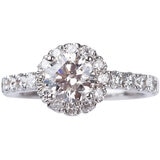 8KT White Gold 1.81ctw Diamond Ring with 1.00ctw Centre