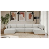 Henredon 6 Piece Fabric Modular Sectional with Ottoman