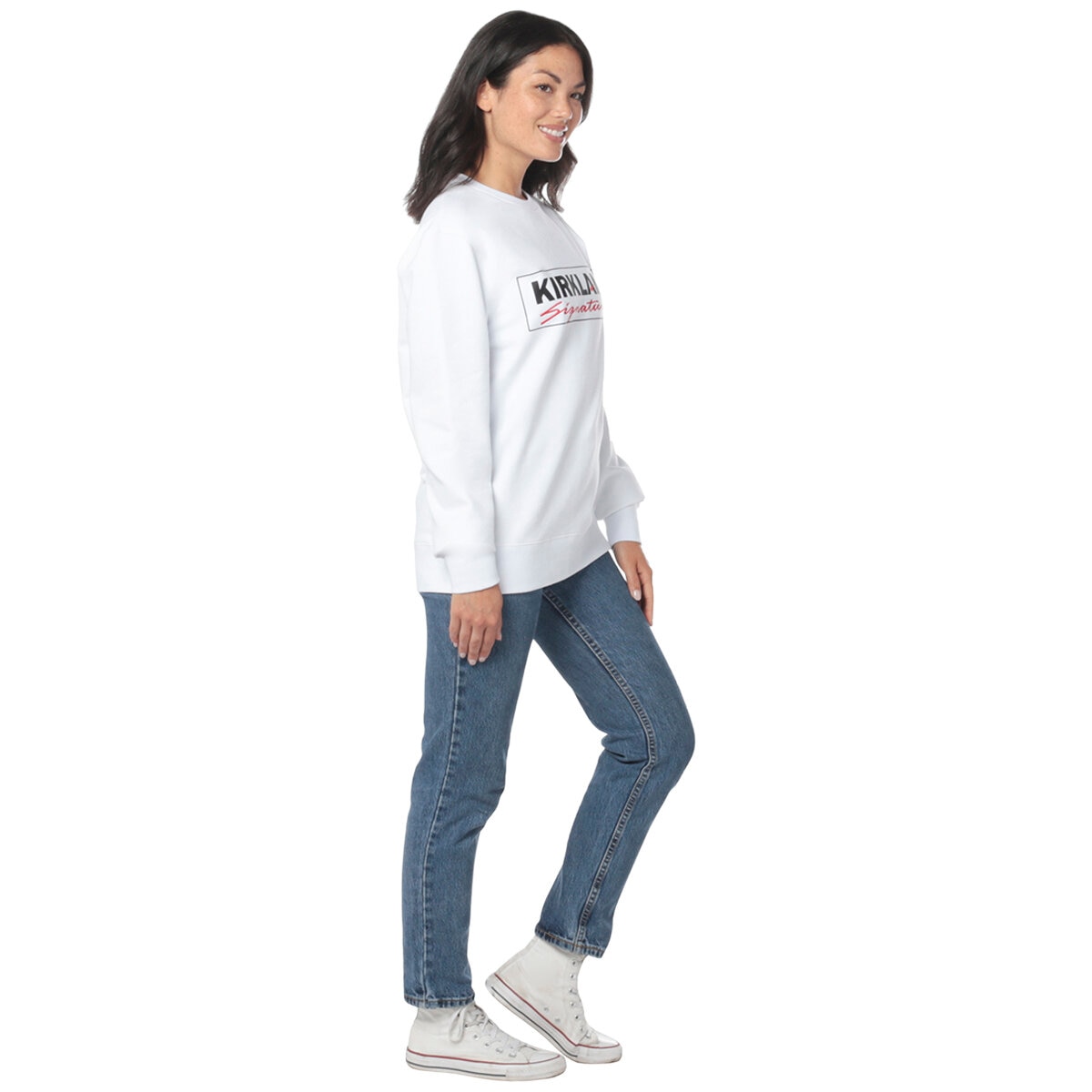 Kirkland Signature Unisex Fleece Crewneck White