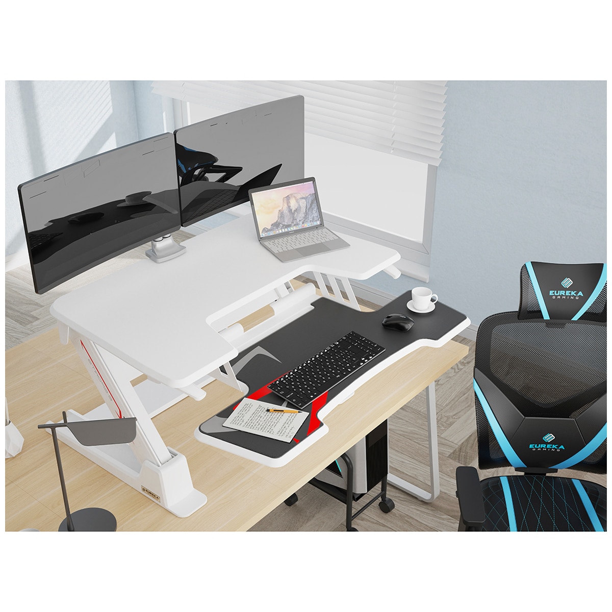 Eureka Ergonomic Height Adjustable Sit Stand Desk 36 Inch White