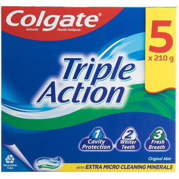 Colgate Triple Action Toothpaste 5 x 210g