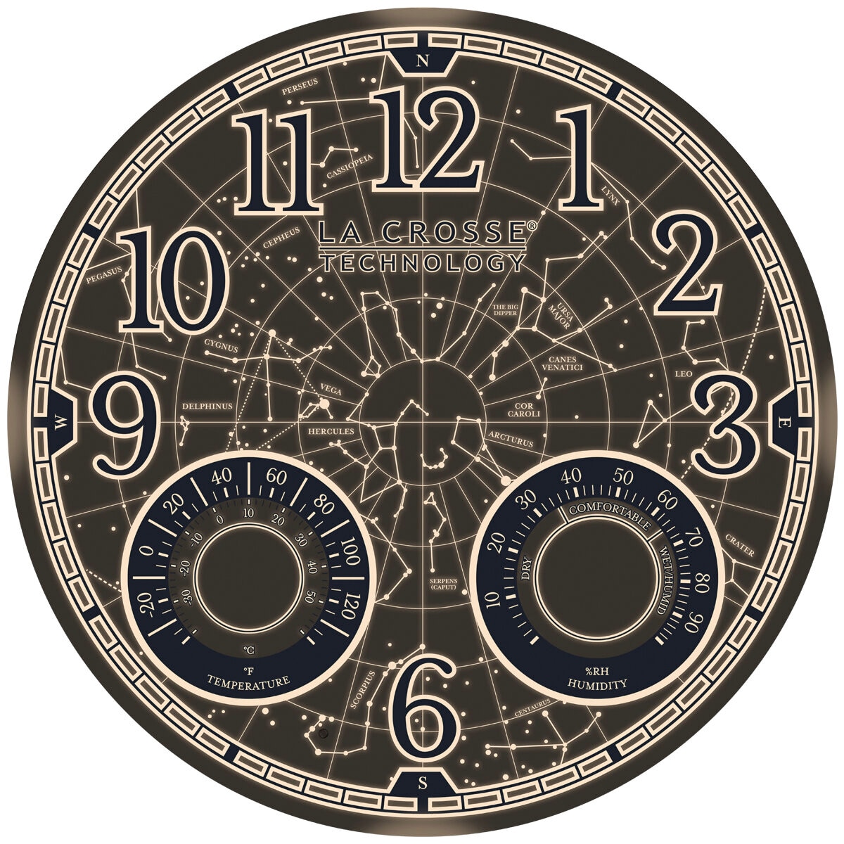 La Crosse Technology Lighted Constellation Wall Clock