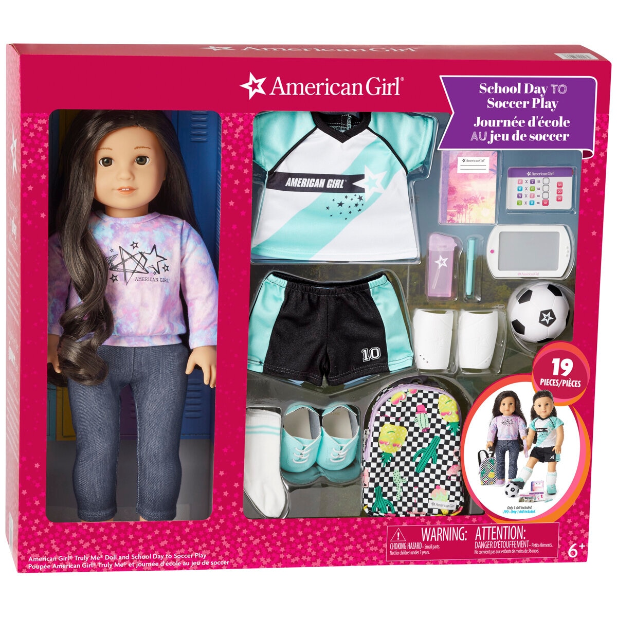 American Girl Truly Me Doll School Day to Soccer Play #84 New!
