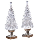 Lighted Glitter Tree Lamps 2pc