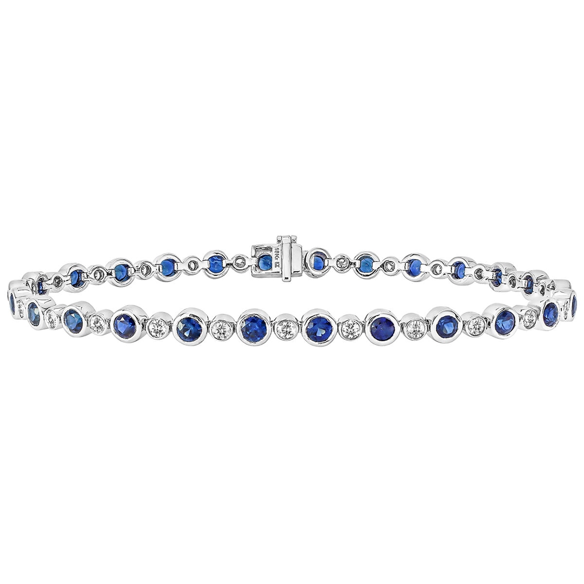 18KT WG 0.73CTW Diamond 3.22CTW Sapphire Bracelet