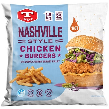 Tegel Nashville Style Chicken Burger 1.5kg