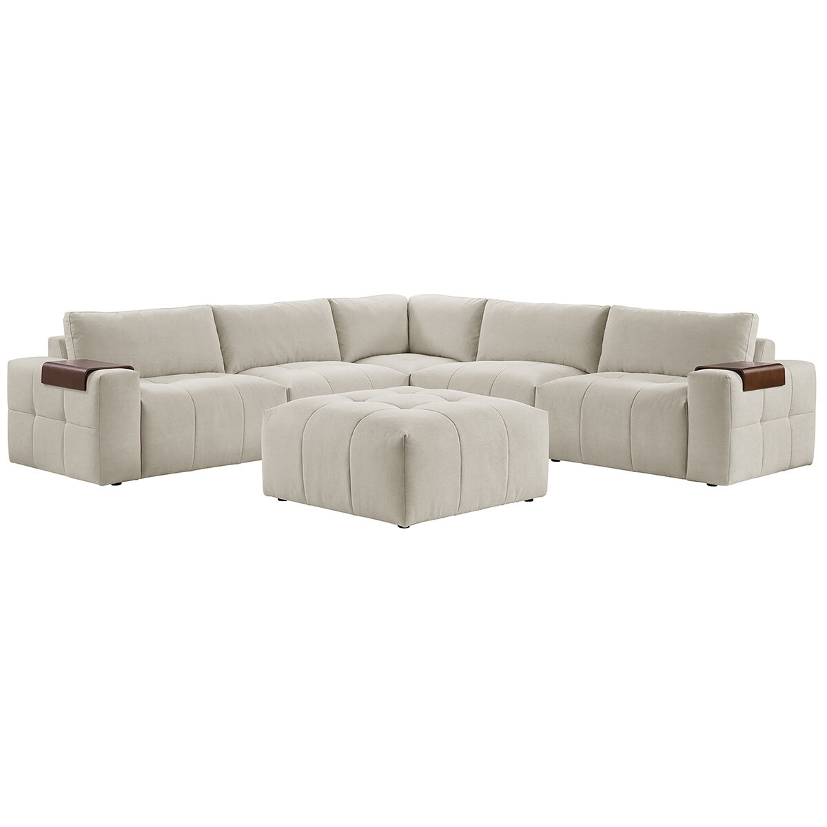 Aiden & Ivy Fabric Stationary Modular Sectional 6 Piece