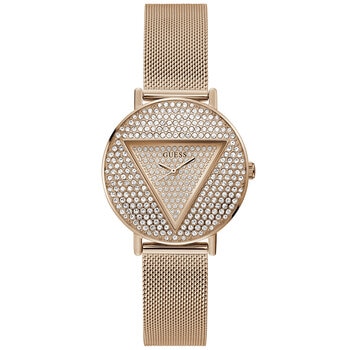 GUESS Iconic Rose Gold Glitz Women's Watch GW0477L3