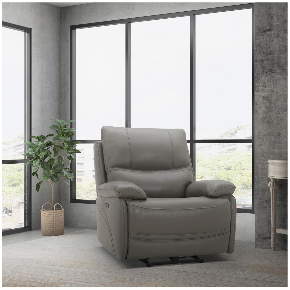 costco gray leather recliner