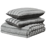 Frye Channel Comforter Queen 3 Piece Set Grey