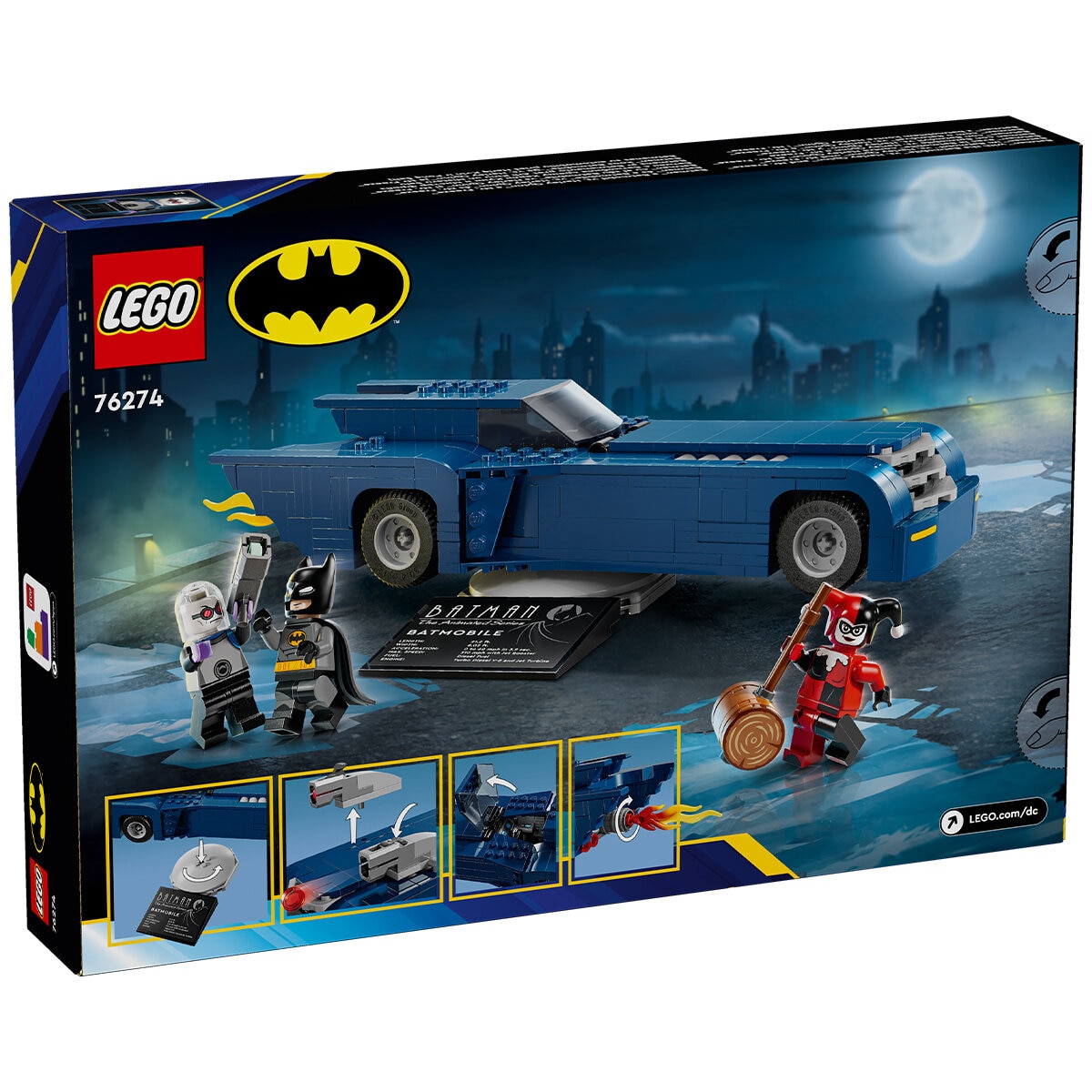 LEGO batman with the batmobile vs. harley quinn