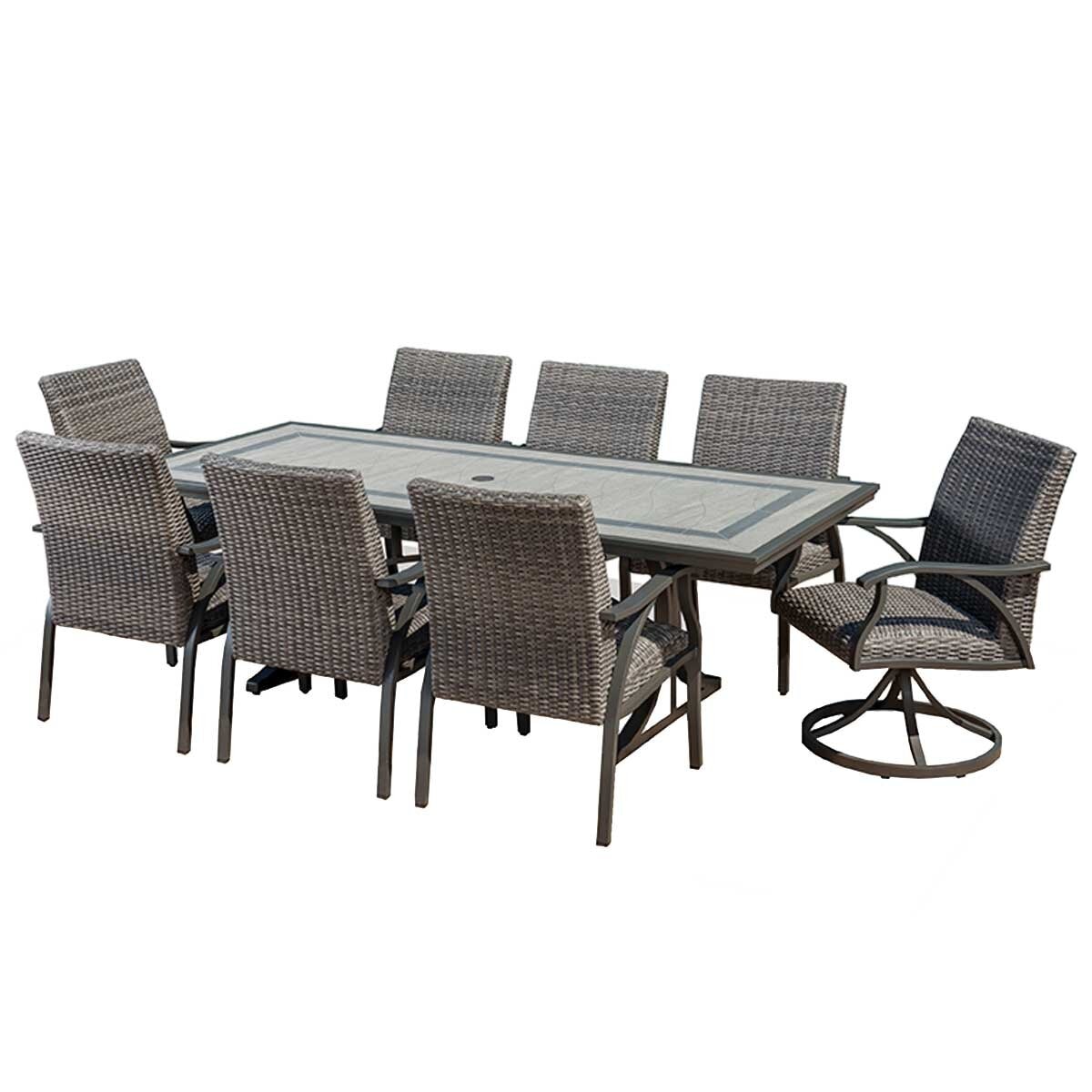 SunVilla Cobalt 9 Piece Woven Dining Set