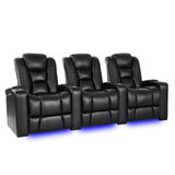 Valencia Theater Seating Venice 3 Seater Recliner, Black