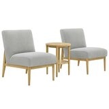 Thomasville Fabric Chair And Accent 3 Piece Table Set