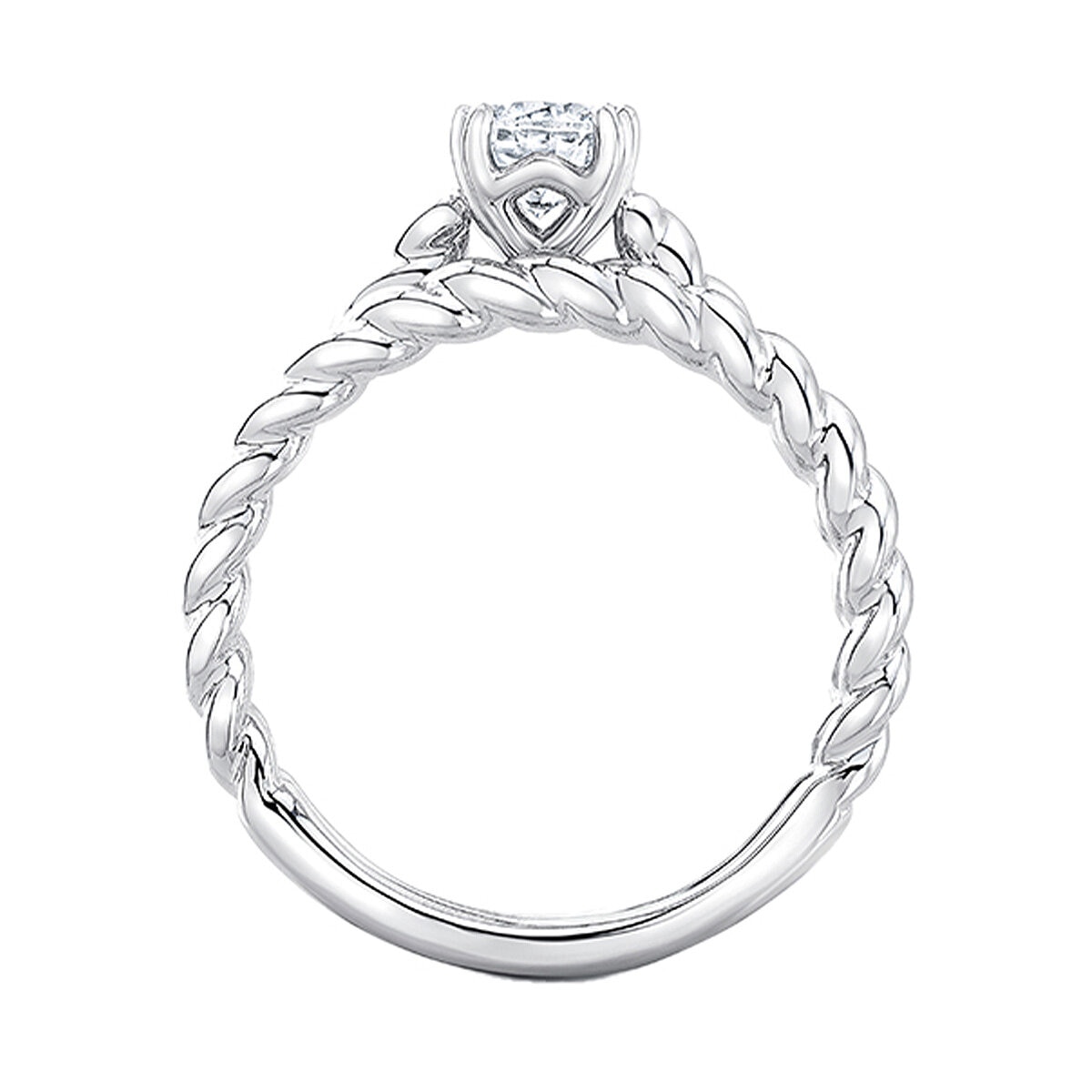 18KT White Gold 0.50ctw Round Shape Diamond Ring