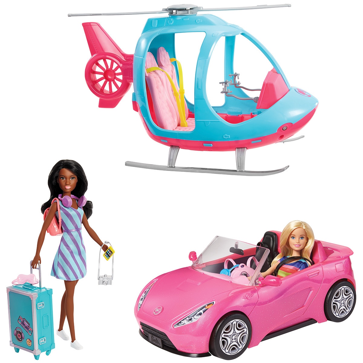 barbie car and helicopter set costco