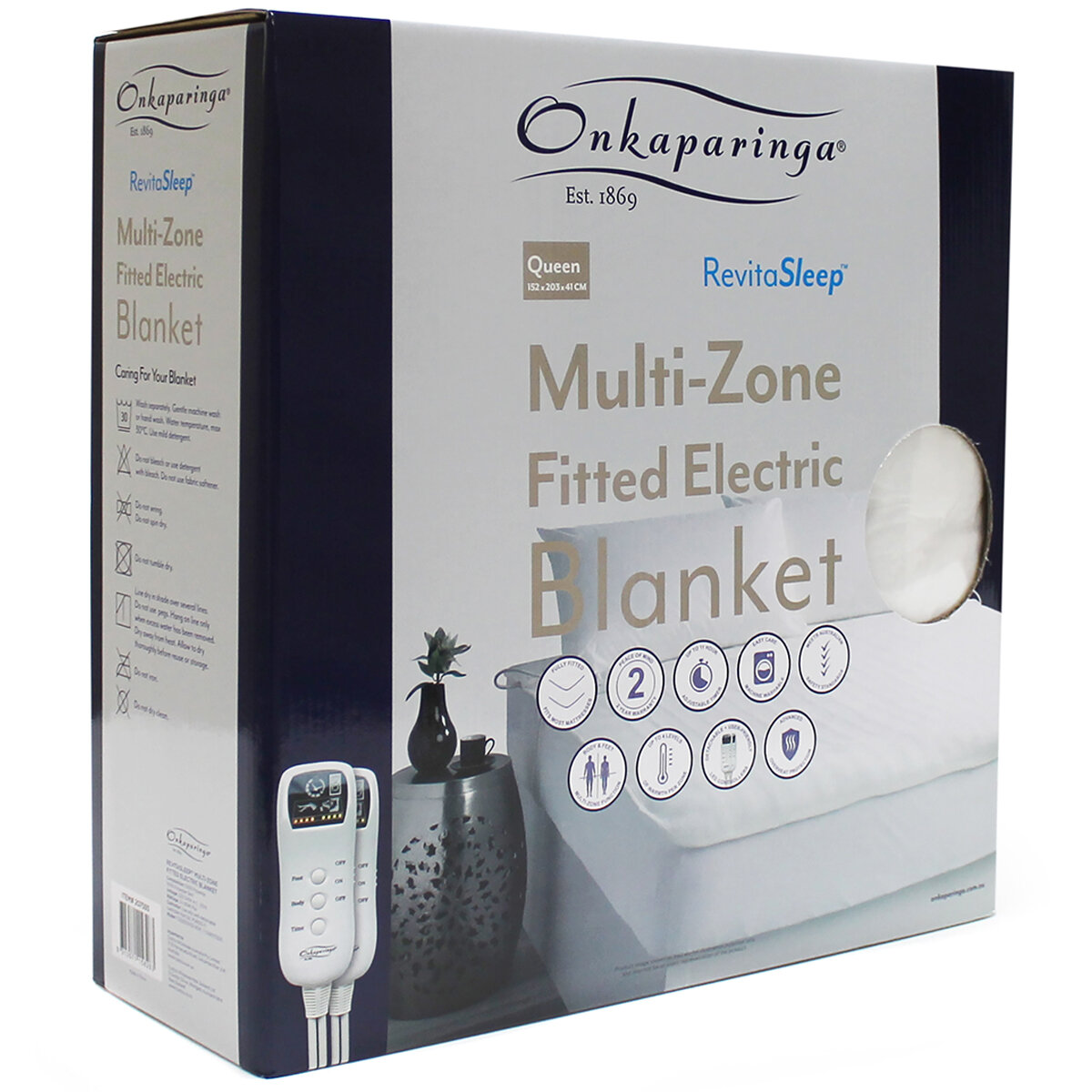 Onkaparinga Multi Zone Fully Fitted Electric Blanket Queen