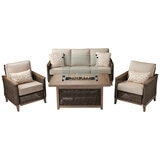 Agio Prairieview Woven Fire Chat 4 Piece Set