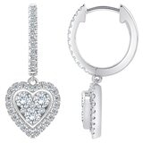 18KT White Gold Heart Shape 0.82ctw Diamond Earrings