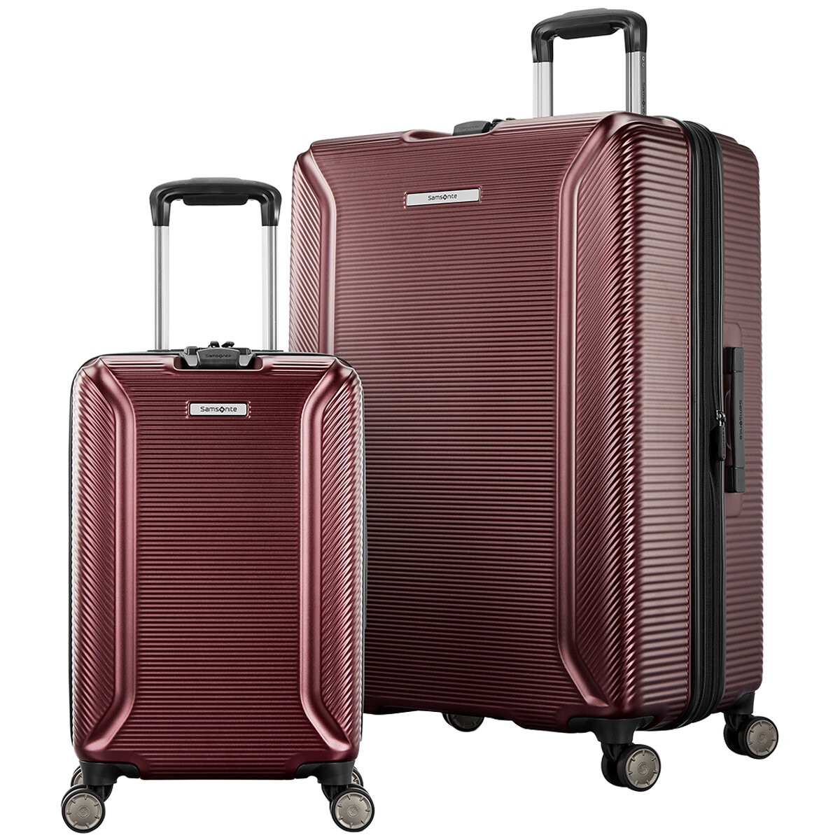 Burgundy samsonite luggage on sale