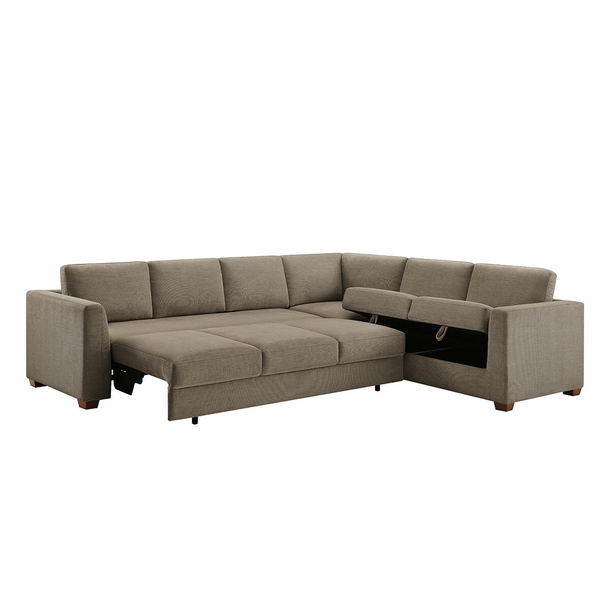 Thomasville Caler 3 Piece Fabric Sectional with Sleeper and Storage Seat Thomasville Caler 3 Piece Fabric Sectional with Sleeper and Storage Seat