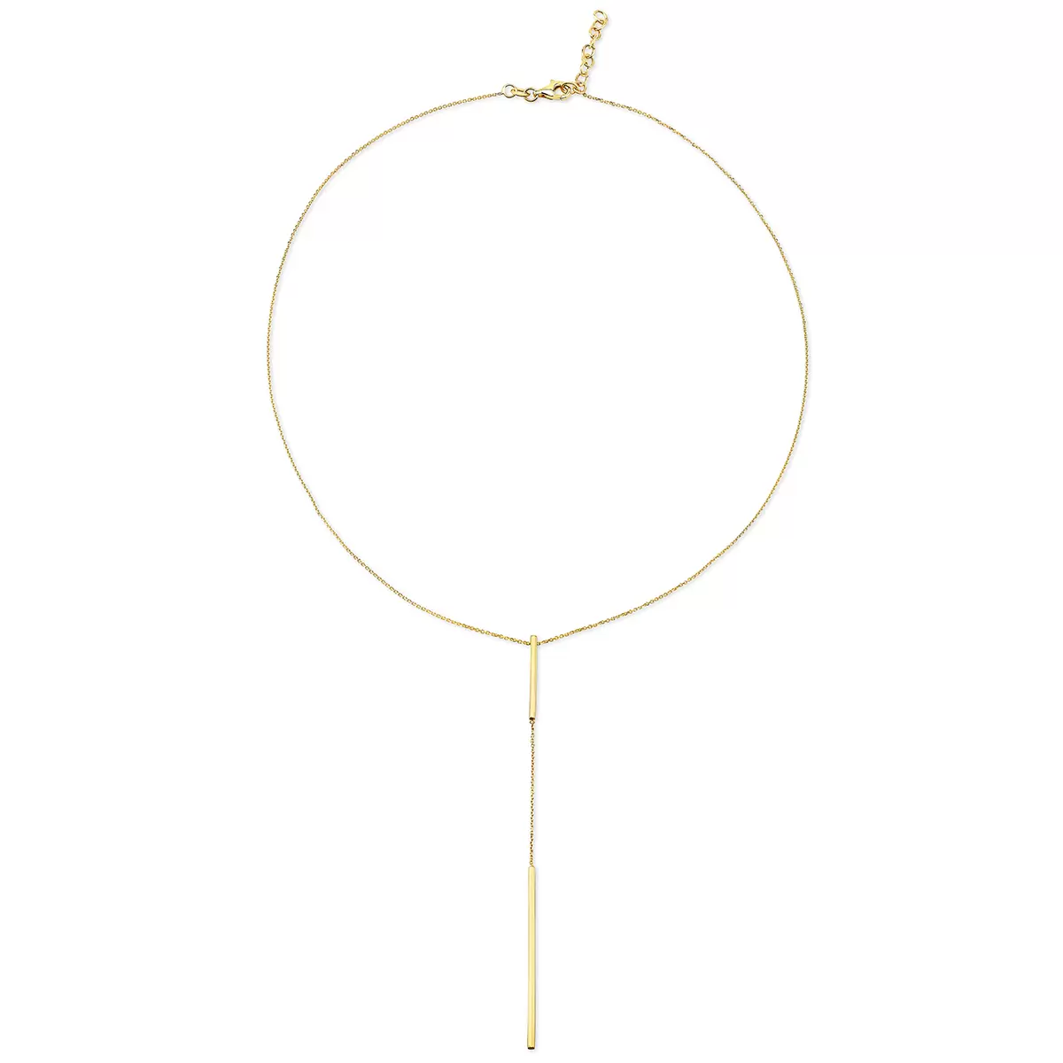 14KT Yellow Gold Y Bar Necklace