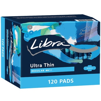 Libra Ultrathin Regular Pads With Wings 120 Pack