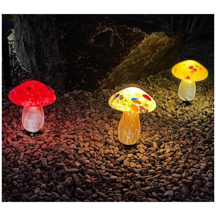 Infinity X1 Solar Landscape Light Glass Mushroom 3 Pack Infinity X1 Solar Landscape Light Glass Mushroom 3 Pack